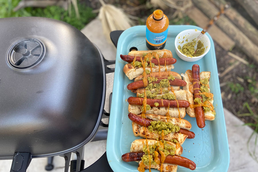Hot Dogs with Onion & Stone Ground Mustard Relish - The Carrot Seed Kitchen Co
